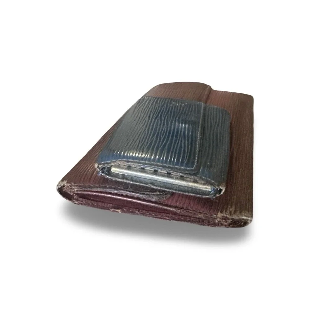 Louis Vuitton Authentic TWO Epi Leather Wallet Set Brown-Blue